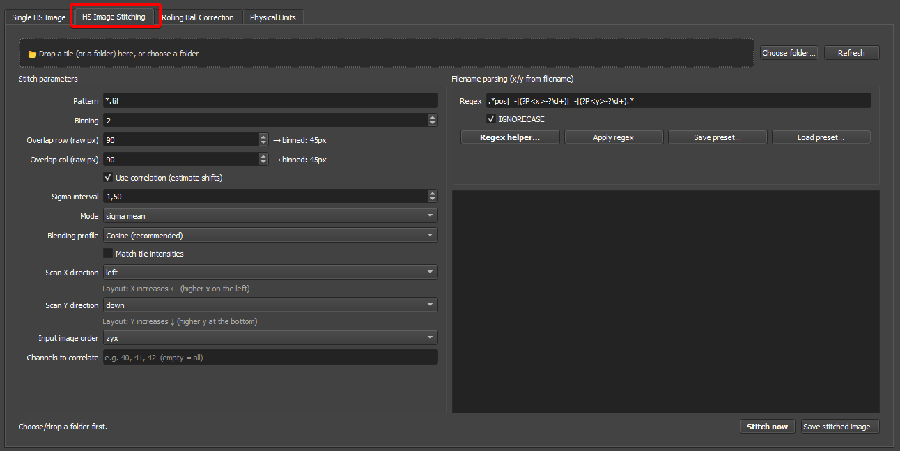 Stitching workflow overview